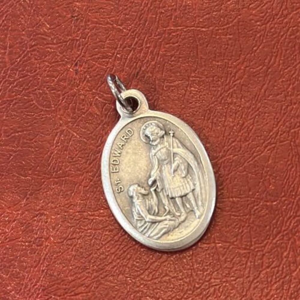 Vintage St Edward the Confessor Medal Patron Saint of Difficult Marriages Italy